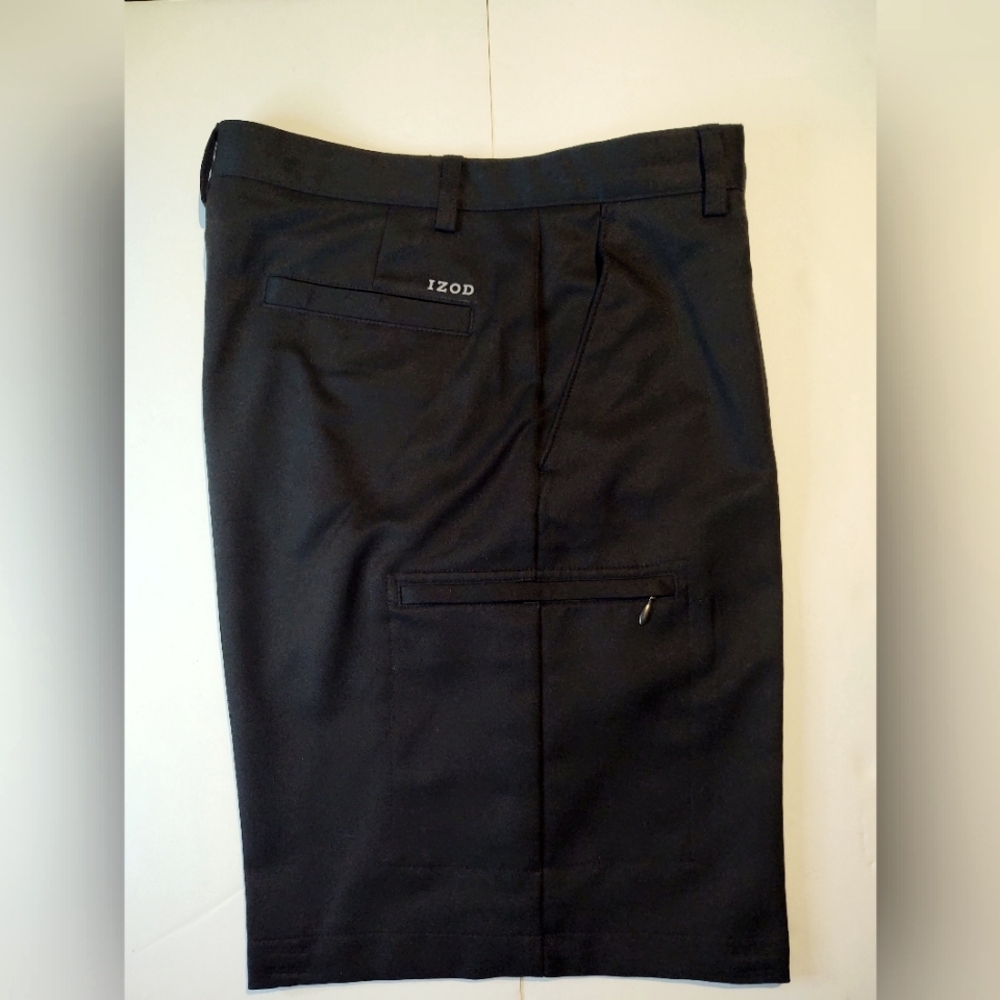 Izod Mens Golf Shorts Sz 34 Chino 9in Inseam Blk